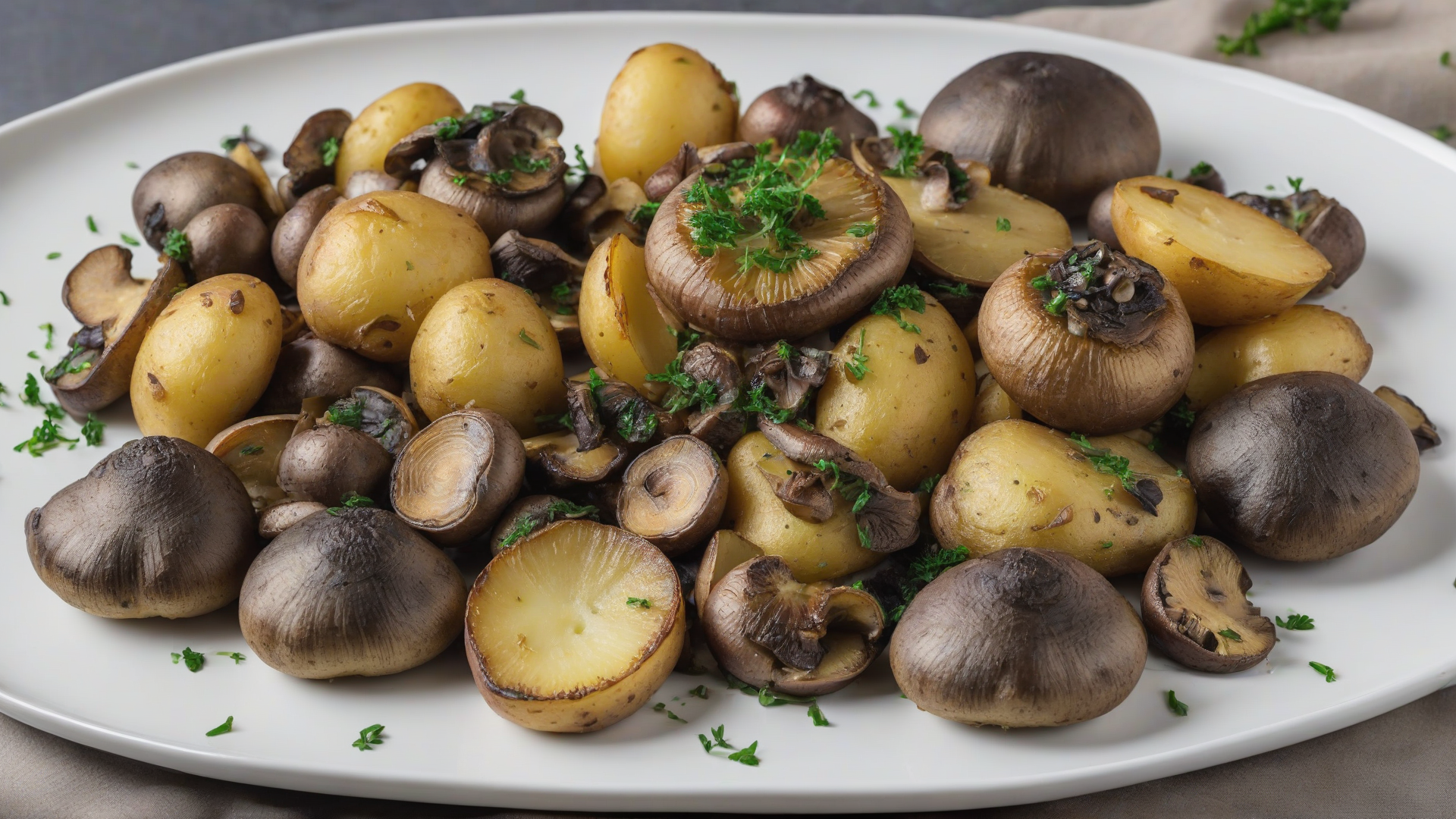funghi e patate al forno